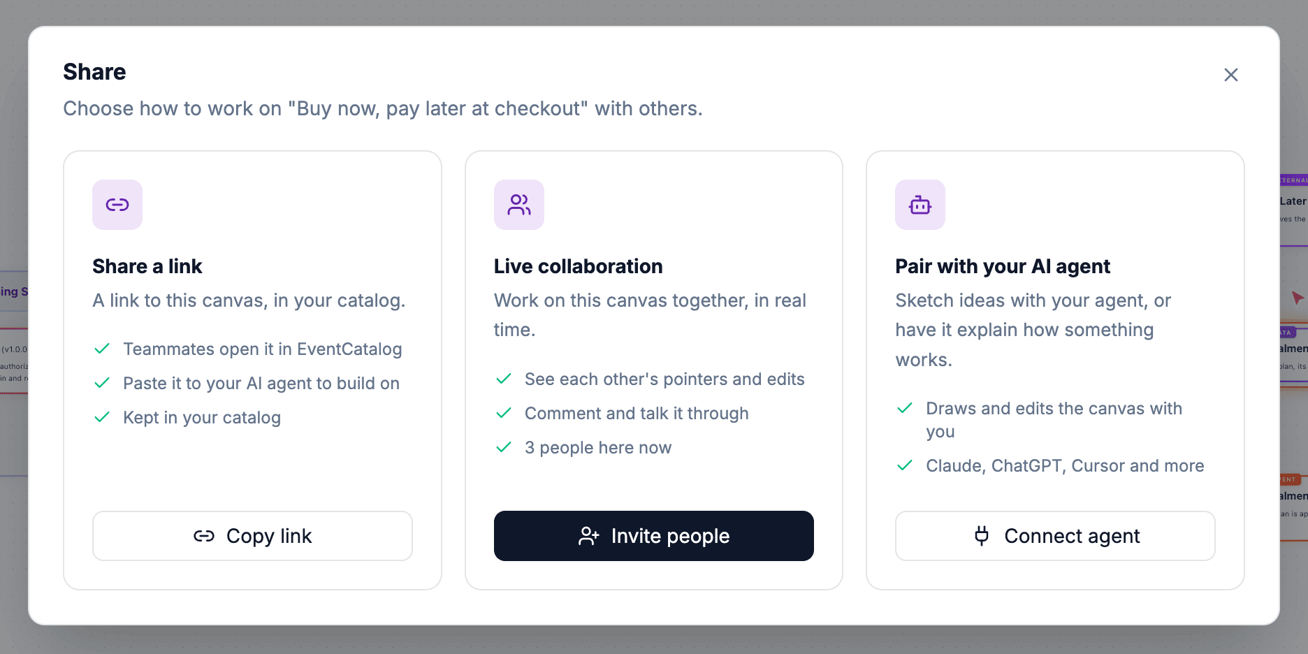The Share dialog