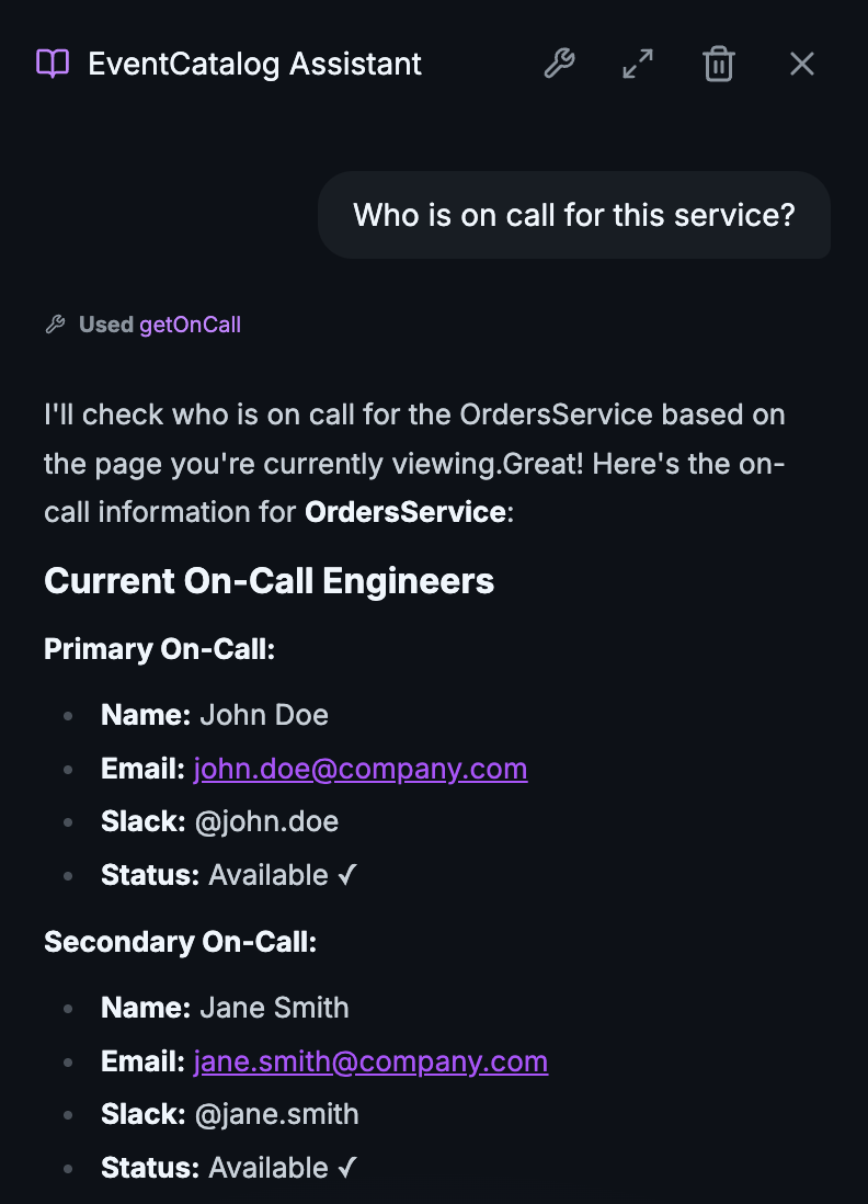 EventCatalog Assistant Tool 1