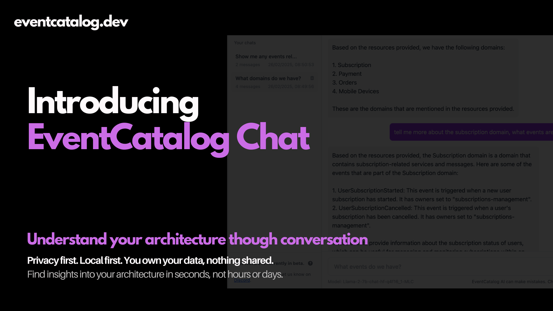 Introducing EventCatalog Chat