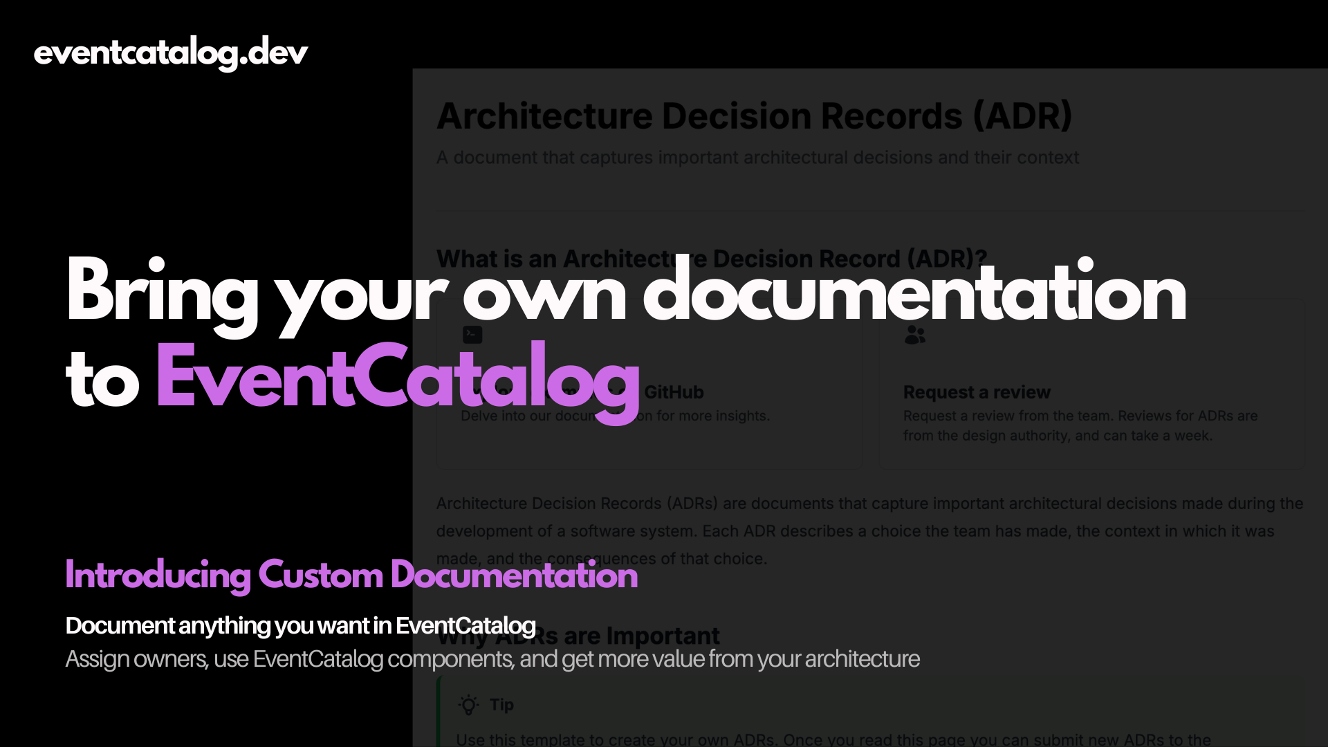 Introducing EventCatalog Custom Documentation