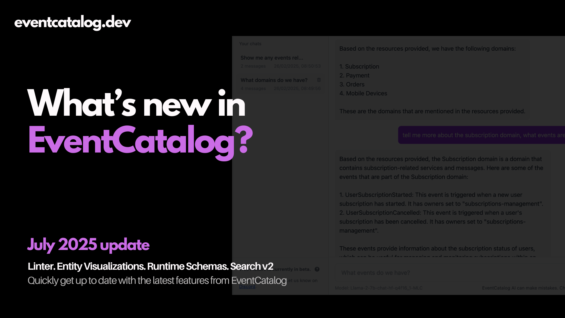 Whats new in EventCatalog - August 2025