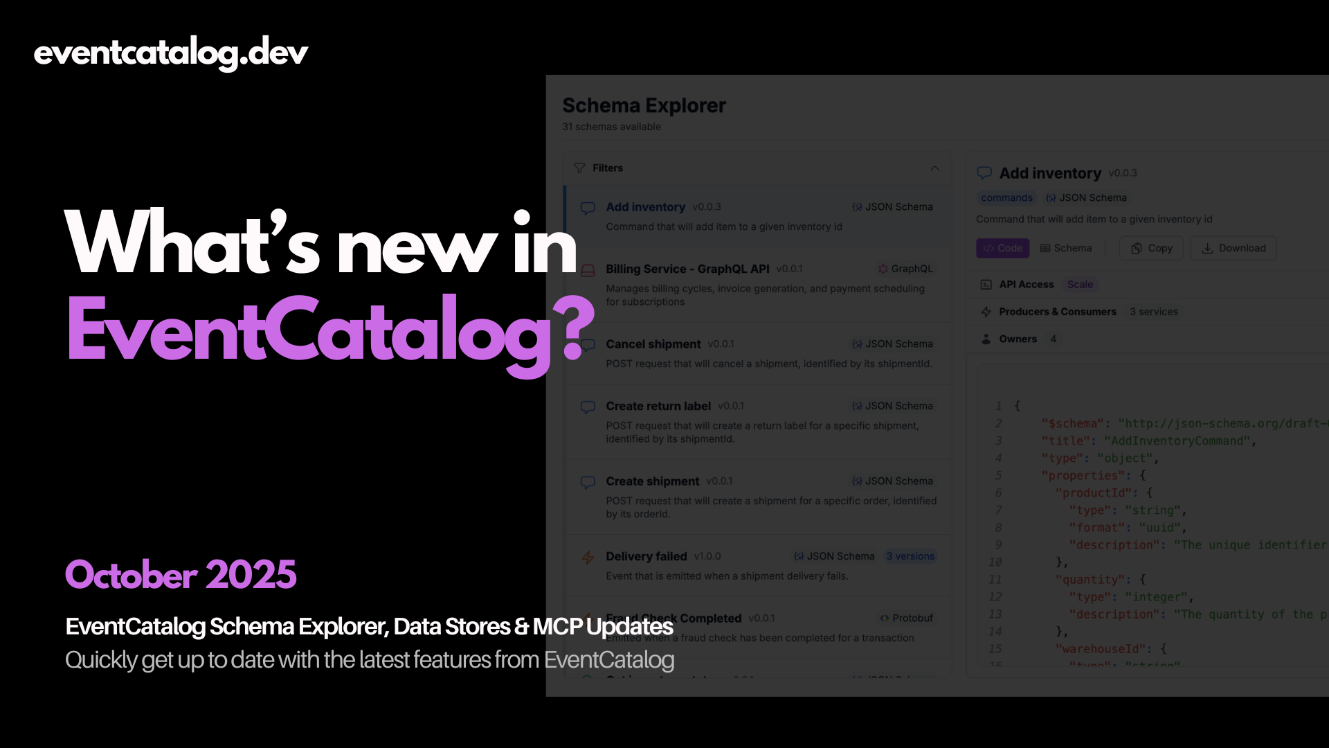 Whats new in EventCatalog - October 2025